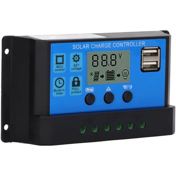 100A PWM Solar Charge Controller til 12V/24V Paneler, LCD-skærm, Fotovoltaisk Regulator