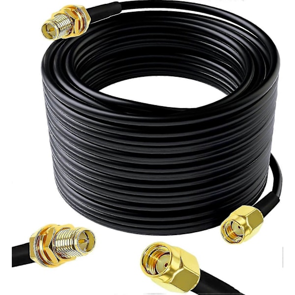 10m RP-SMA WiFi Antenne Forlængerkabel (Sort)