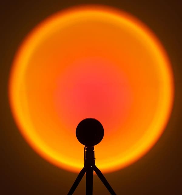 Solnedgangsprojektorlampe, Stemningslys mod Angst, LED Solopgangslampe Projektor, Romantisk