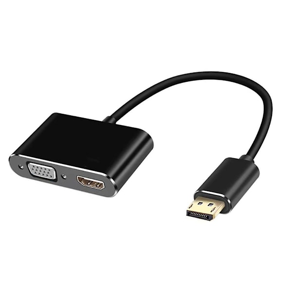 Displayport Til Vga+hdtv Konverter Dataskjerm Adapterkabel Dp Dokkingstasjon Dobbel Skjerm Wit