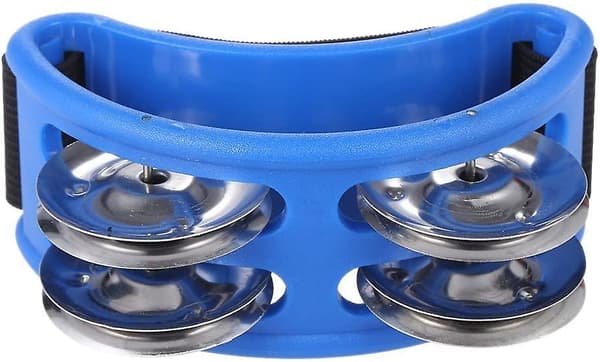 Tamburin för gitarrpercussion med metallklockor för trumtillbehör instrument (blå)