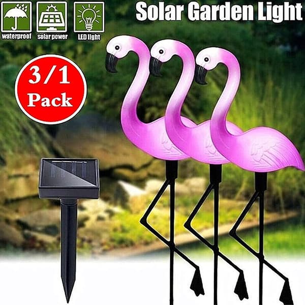 Udendørs Solcellelamper, Pakke Flamingo Have