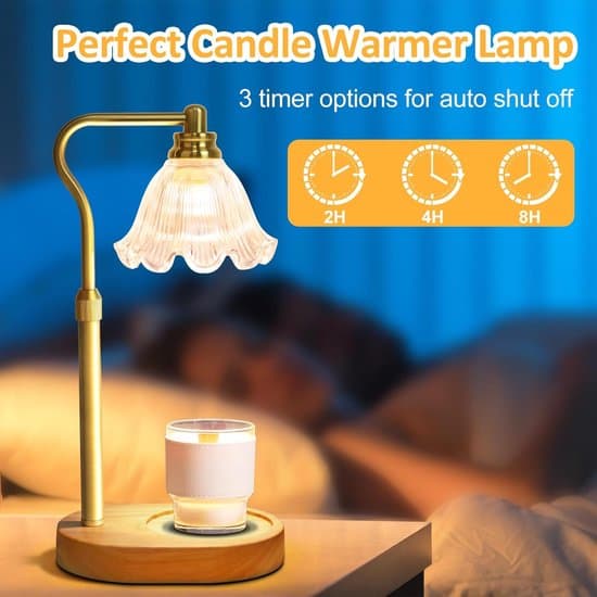 Candle Warmer - Table Lamp - Scent Burner - Oil Burner - Candle Warmer Lamp - With Dimmable Timer & Height Adjustment (Candle not included)