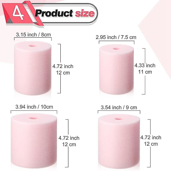 4 Størrelser 8 Stykker Koppeturndeler Skum Tumblerinnsatser For 1/2 Tommers PVC-Rør Tumblerinnsatser For 10 Oz Til