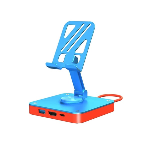 3-in-1 Adjustable Stand, USB-C Hub, 100W USB 2.0 PD Charging, Foldable and Rotating OLED Display Stand