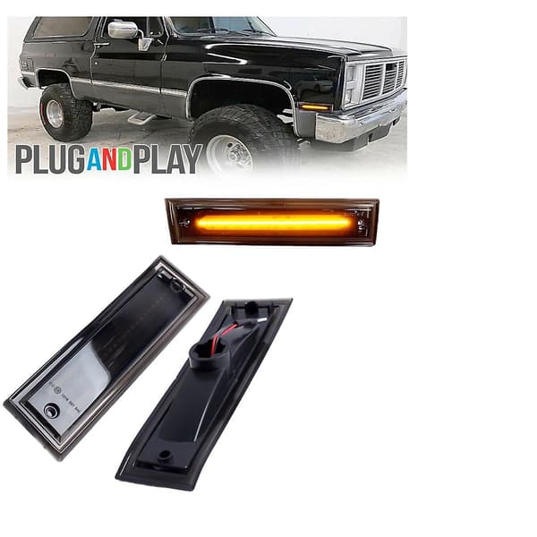 2x LED Dynamiska Sidomarkörlampor Blinkers för 1981-1991 C10 C20 C30