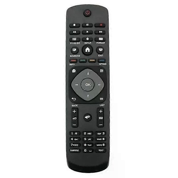 Universal fjernbetjening til Philips TV, Perfekt erstatningsfjernbetjening til Philips, TV-fjernbetjening - Sort, RM-L1225