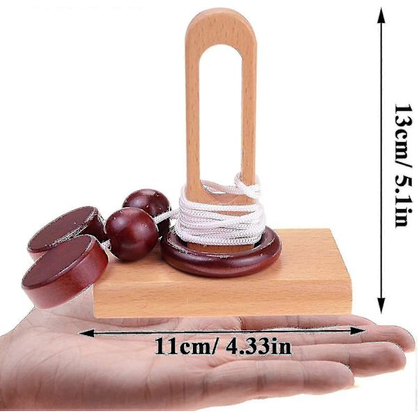 4-pack Klassiska Träfågelrep Pusselset Ringpussel Stränglösning Hjärnteaser Bl