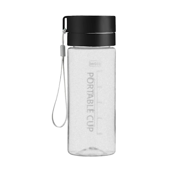 Dubbelkork Plastmugg Stor Kapacitet Student Fitness Sport Vattenmugg Portabel Vattenflaska - FÄRG: Matt Svart 600ML