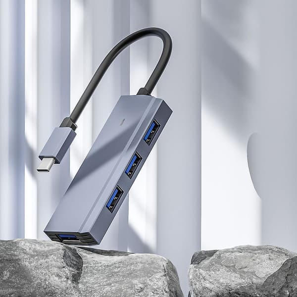 USB C Laptop Dockningsstation, 4-i-1 Typ C Hub, med 4 USB3.0 Multi-Port Adapter för Bärbara datorer, Tabl