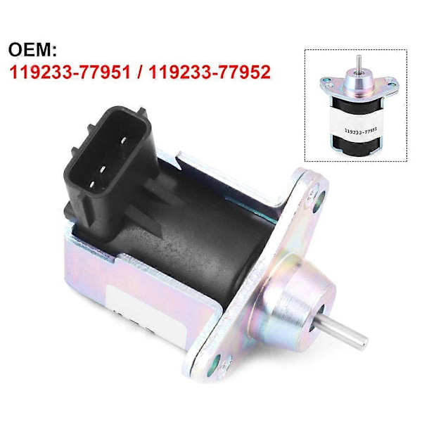12V 119233-77951 Pysäytyssolenoidiventtiili Yanmar B30 & VIO20 -moottorille 119233-77952 119285-77951
