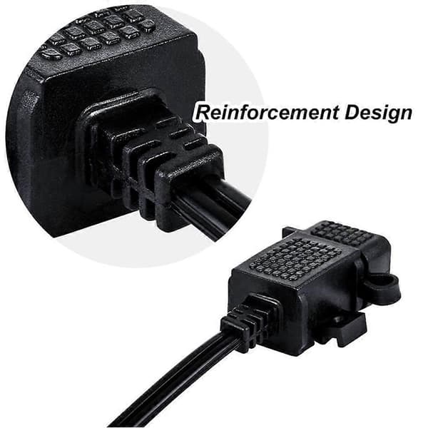 Motorsykkel Vanntett SAE til USB Kabeladapter USB Lader 2.1A Hurtiglading