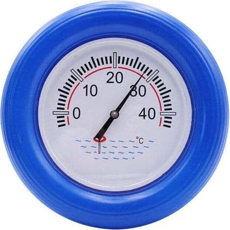 Blå termometer livredningsring, svømmebassengtermometer med blå flytende ring