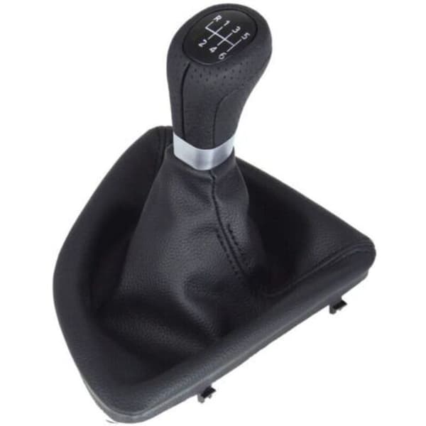 A277-1 Perforeret læder gearknop, sort, 6 gear, kompatibel med BMW 1-serie E81 E82 E87 E88, erstatningsknop, Plug and Play