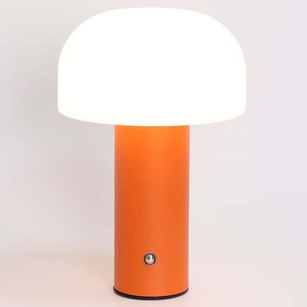 Retro Mushroom Table Lamp | Wireless Rechargeable LED Lamp Orange