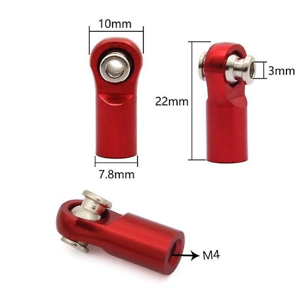 Metalliset ohjaustangot Linkage Links -sarja 1/10 Arrma SENTON VORTEKS Big Rock RC-auton päivitysosille, punainen