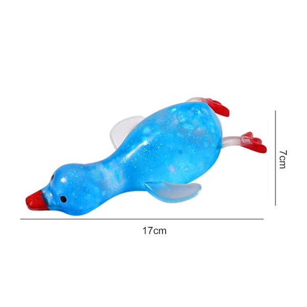 Ankleksak Anka Stretchig Långsam Återhämtning Glitter Maltos Mjuk TPR Nyp Leksak Djur Squishes Stress Relief Fidget Leksak