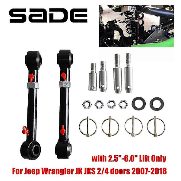 Justerbara främre krängningshämmarlänkar, frånkoppling för Jeep Wrangler Jk Jks 2007-2018 med 2,5\"-6,0\" höjningar S