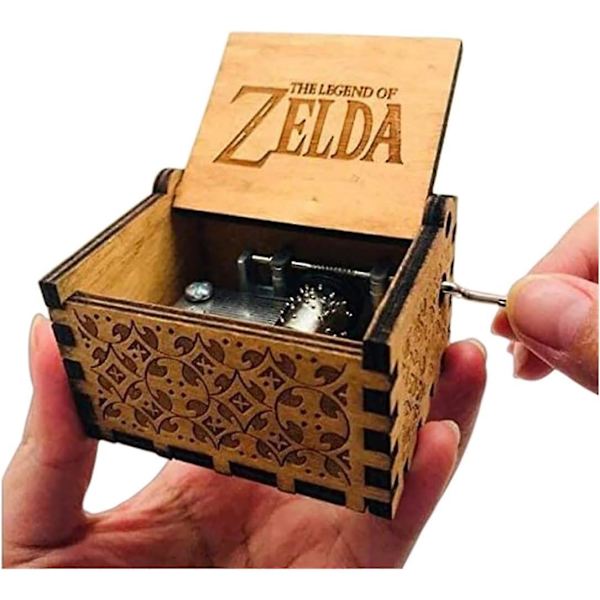 The Legend of Zelda Filmtema Antik Utskjært Musikkboks Håndsveiv Tre Musikkboks Leke