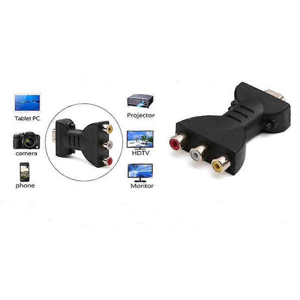 HDMI-kompatibel till 3 RGB RCA Video Ljud Adaptrar HDMI-Hane till 3 RCA Video Ljud Adapter Komponent C