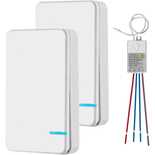 Mini Langaton Kytkin Vastaanottimella Ja Led-näytöllä - Ulkokäyttöön 400 M Ja Sisäkäyttöön 40 M - Nopea Päälle/Pois - Ilman Kaapelin Asennusta - Rf 433 Mhz