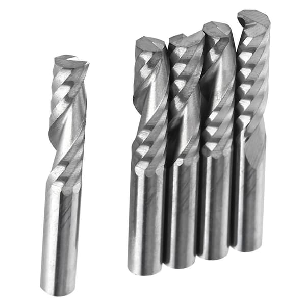 Tungstenkarbid Enkeltflöjts Spiralfräsar CNC-Fräsbits 6mm Skaft 5st