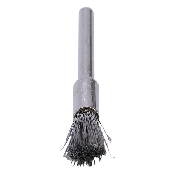 10 stk. Rustfrit Stål 1/4 tommer (6mm) Pen Tråd børste #532 med 1/8 tommer (3mm) Skaft til Dremel og C