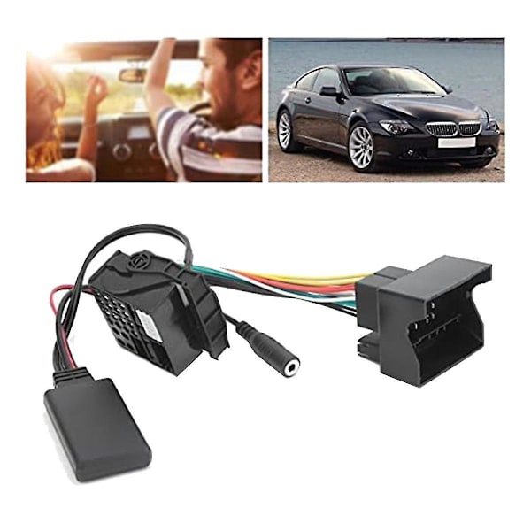 2 Sæt Bilradio Bluetooth 5.0 Musik AUX Kabel Håndfri Adapter Ledningsnet Kit til E60 E63 E90 E91