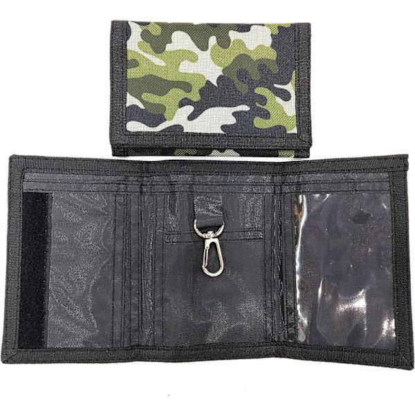 1. Camo -lompakko, polyesteri/canvas/Oxford/lasten lompakko, teinipojan lompakko (armeijan vihreä)