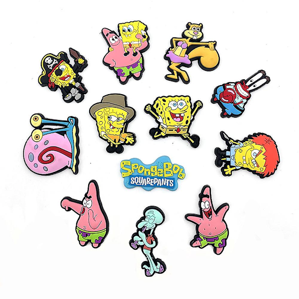 12 kpl Piirroshahmoja Spongebob Kengänkoristeita DIY Croc-Sandaaleille