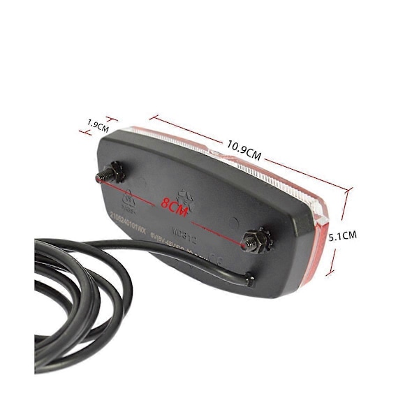 Ebike Baklys Elektrisk Sykkel Baklys Inngang 6V-48V LED-lys med Sykkelreflektor Elektrisk Sy