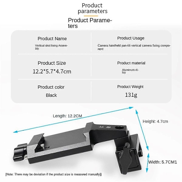Kamerabeslag Vertikal Video Kamera Mount DSLR Mount til RS2 RS3 RS3 Mini RS3 Pro Tilbehør