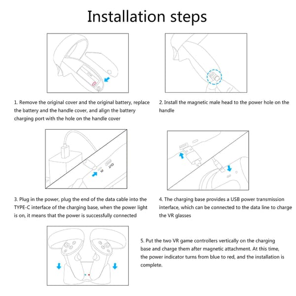 Magnetisk ladestasjon for skrivebord til Oculus Quest 2, hjemmekontor