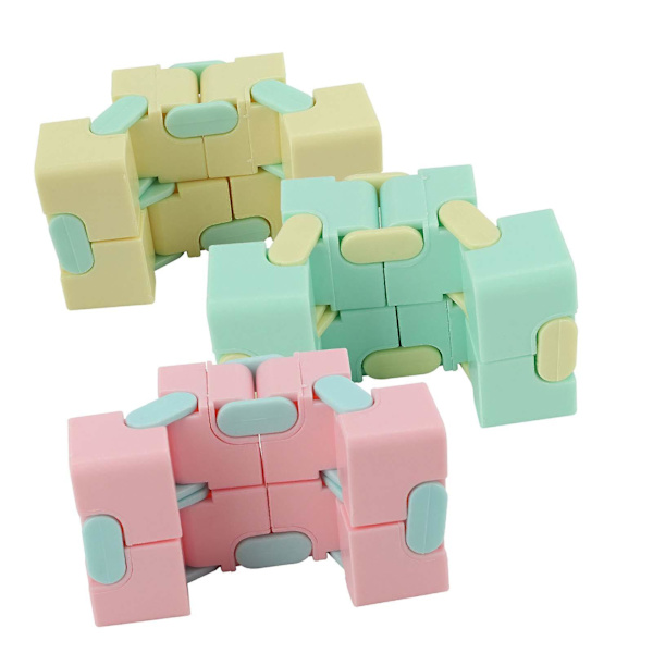 3 st Plast Infinity Cube Matt Dekompressionsleksak för Vuxna Barn Kontor Hushåll Spel