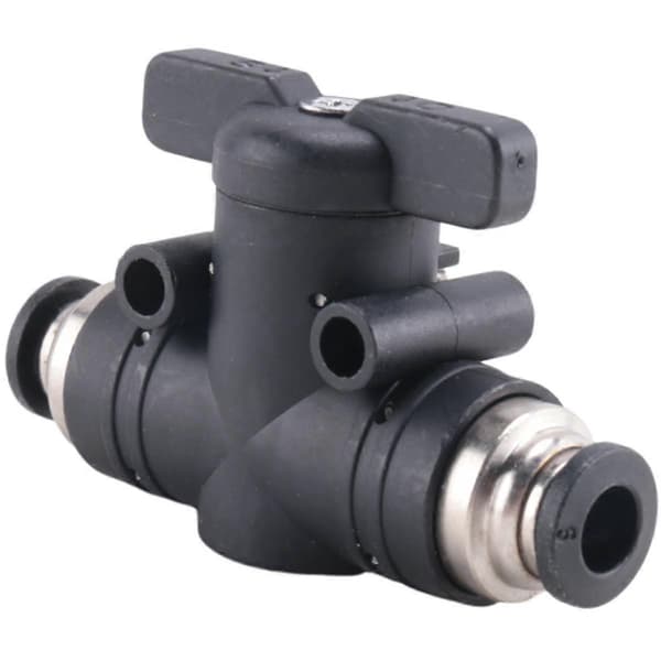 6mm Push Connect Kuglehane 6mm Luftstrømskontrolventil Quick Connect Ventil Rørfittings 3 stk.