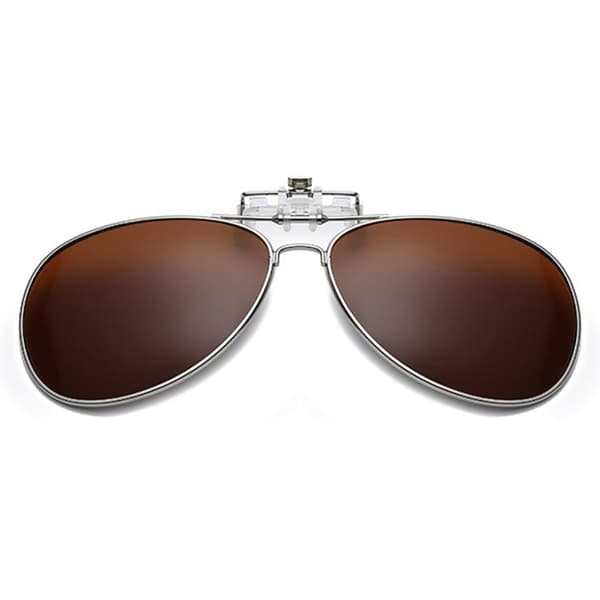 Clip-on Pilot Solbriller Brun – Festes på eksisterende briller!