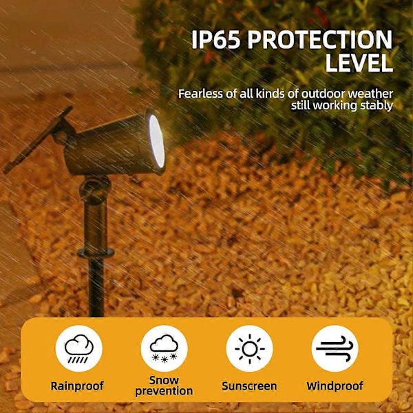 9 LED Solar Spotlights Utendørs Solar Landskapslys IP65 Vanntett Lysstyrke Justerbar for Gar