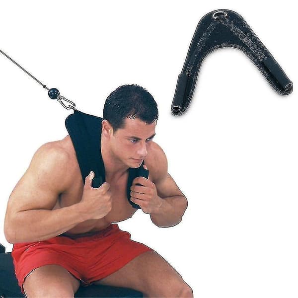 Fitness Abdominal Crunch Straps Ab Exercise Pulling Harness Axelrem Bälte Nylon Hem Barbell1pcs svart