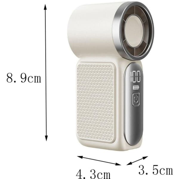 Bærbar turboventilator. Mini lommeventilator. Bordventilator. Let og bærbar – grå.