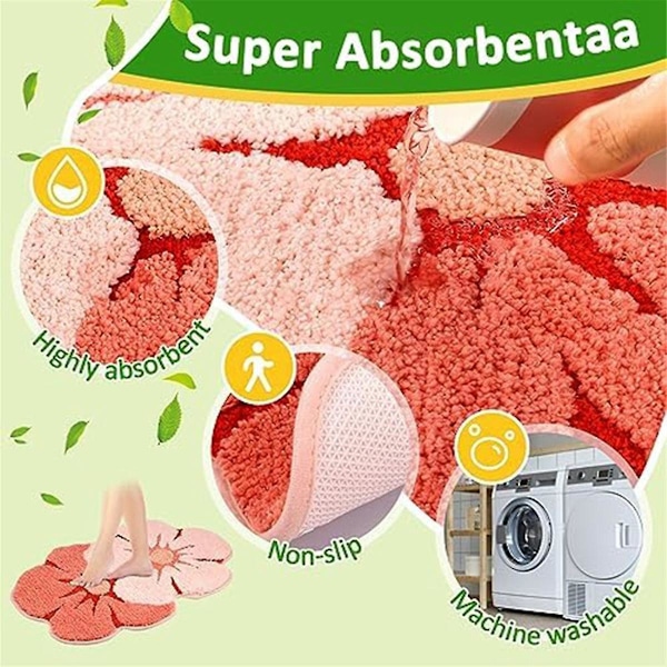 Söt Badrumsmatta Badmattor Superabsorberande Mjuk Mikrofiber Halkfri Badmatta Entrédörrmatta Toalett 2025:e