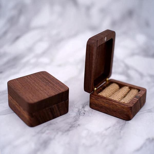 Wooden Ring Box - Wedding - Proposal Box - Jewelry Box - Wedding - Earring Box - Luxury Ring Box - Walnut Wood
