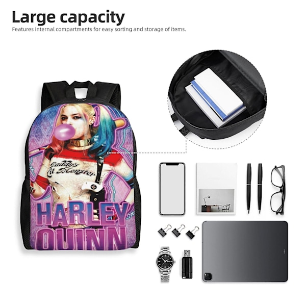 Kid Harley Quinn Skole Rygsæk Bookbag Dagrygsæk Skole Taske Til Teenagere Drenge Piger