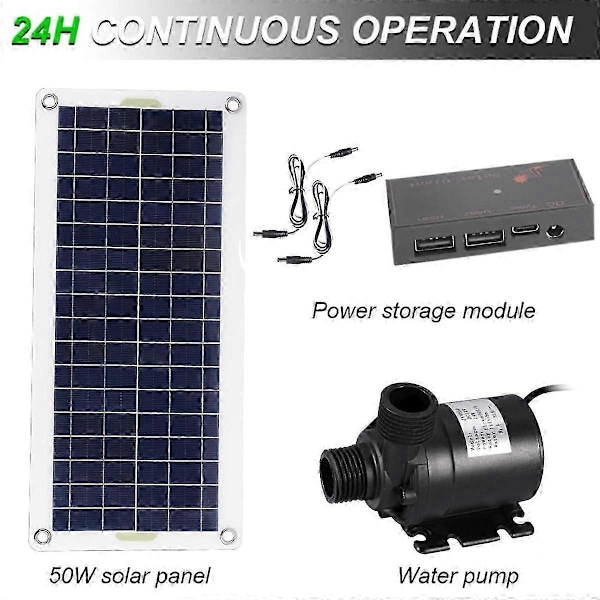 50W aurinkovesipumppu 800L/H DC12V aurinkovesilähdepumppu hiljainen perheen puutarhan vesilähteelle
