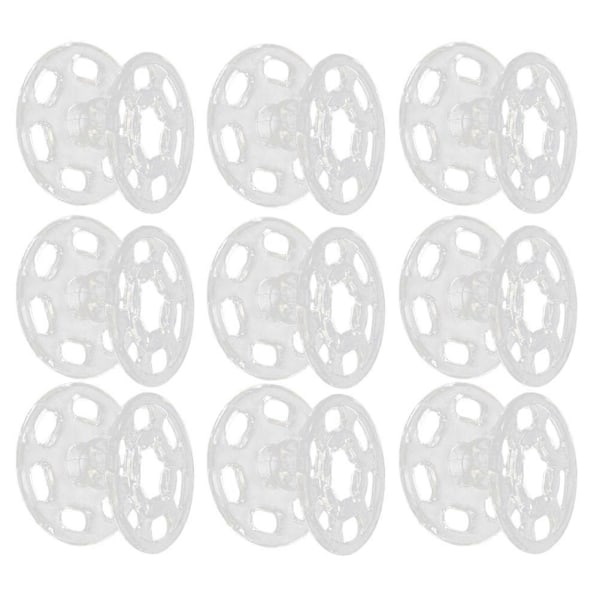 100 stk. Klare Skjorteknapper Kåpe Trykknapper Usynlige Trykknapper Festemidler Press Stud DIY Sy Tilbehør (15mm) 2025th