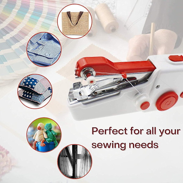 Handhållen symaskin, Mini Handy Portable Cordless symaskin Elektrisk reparationsstygnverktyg för tyg Diy Husdjur Barnkläder Gardin Resor H