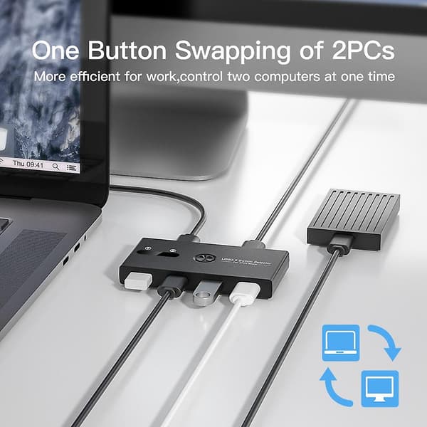Usb 3.0 Switch 2 Ind 4 Ud Kvm Dockingstation Printerdelingsenhed Skærmadapter Kvm Konverter
