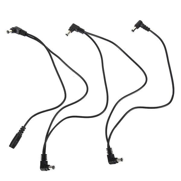 Gitarpedal Strømforsyning Adapter 9V DC Tip Negativ 5-veis Daisy Chain Kabler for Gitar Effektpedaler