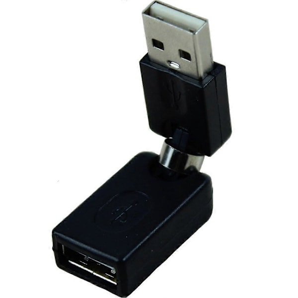 Sort USB 2.0 Han til USB Hun Rotationsvinkel Forlængeradapter