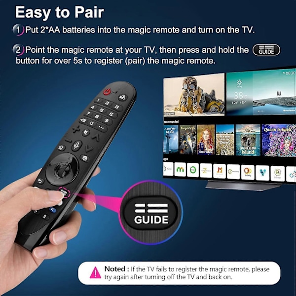 AKB75855501 LG LCD -televisioiden korvaava kaukosäädin, ei ilmahiiri- tai ääniohjaustoimintoa