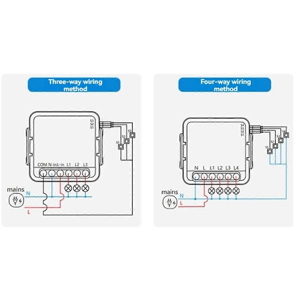 WiFi Reläbrytare Modul 10A 3/4 Kanaler AC100-240V Fungerar med Alexa Home Mini Smart Switch Modul